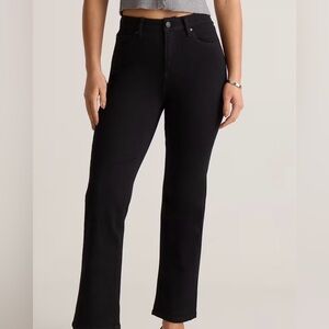 Quince Bella Stretch Straight Leg Jeans Size 28 Black- 30 inch inseam
